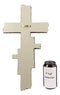Ebros Rustic 3 Tone Faux Wood Walnut Birch Driftwood Color Wall Cross 16" Tall