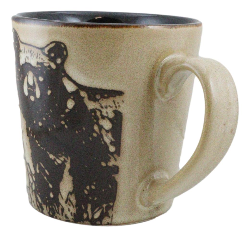 Pack Of 2 Rustic Western Cabin Lodge Forest Grizzly Bear Ceramic Mugs Coffee Cup