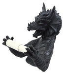 Ebros Gift Mythical Gothic Ancient Serpentine Dragon Toilet Paper Holder Figurine 8.5"H Sculpture