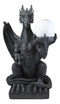 Ebros Crouching Dragon On Pedestal Side Table Floor Ball Globe Lamp Statue 20" H