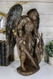 Large Archangel Saint Michael Holding Satan Dragon Lucifer Head Statue 15.5"H