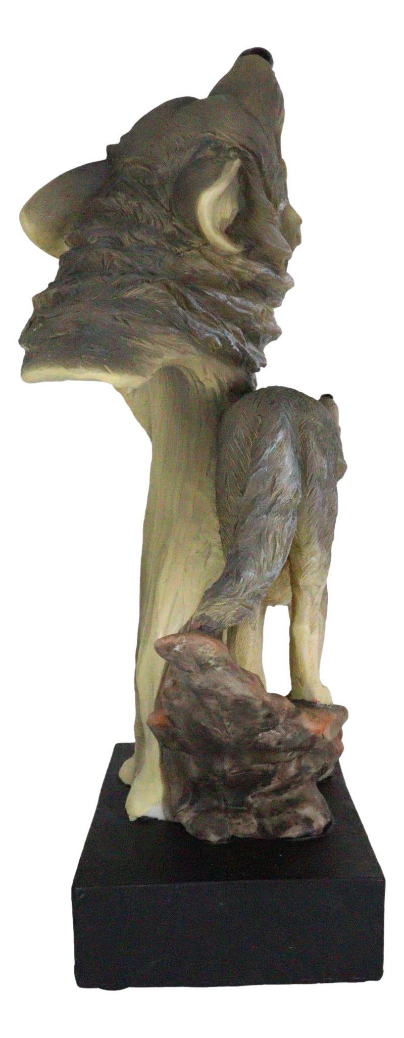 Ebros 15"H Full Moon Wildlife Howling Wolf Bust Statue On Museum Pedestal Base