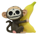 Furrybones Munky Monkey Loves Banana Voodoo Skeleton Figurine 3"Tall Furry Bones