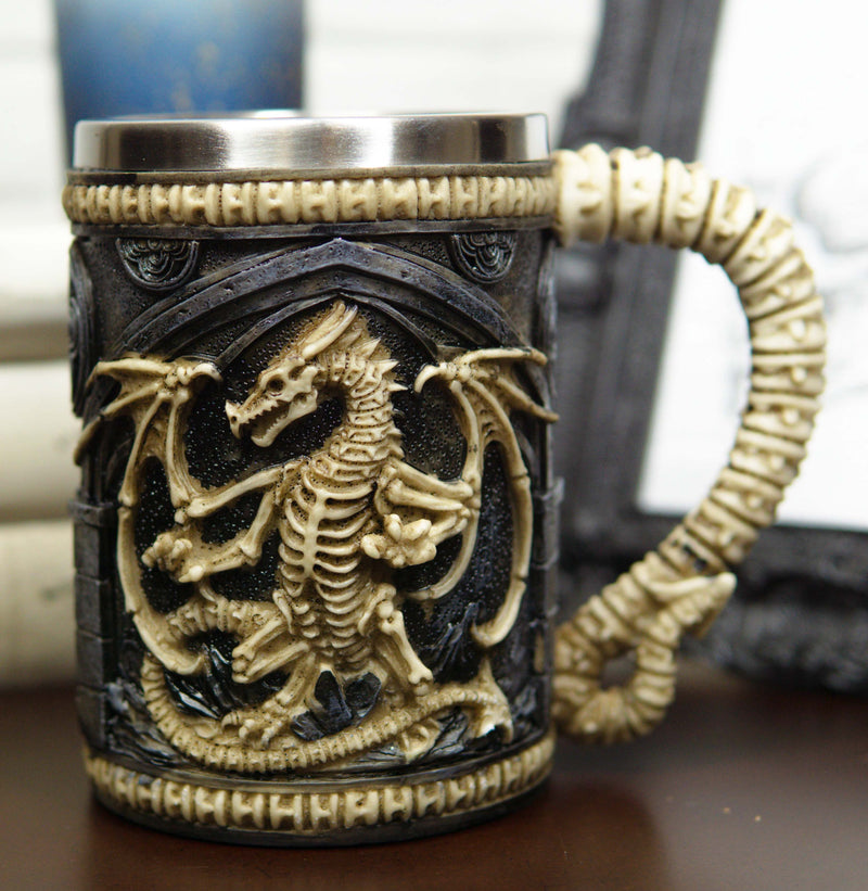 Skeletal Ossuary Ghost Dragon Overlord Large Beer Stein Tankard Coffee Mug Cup