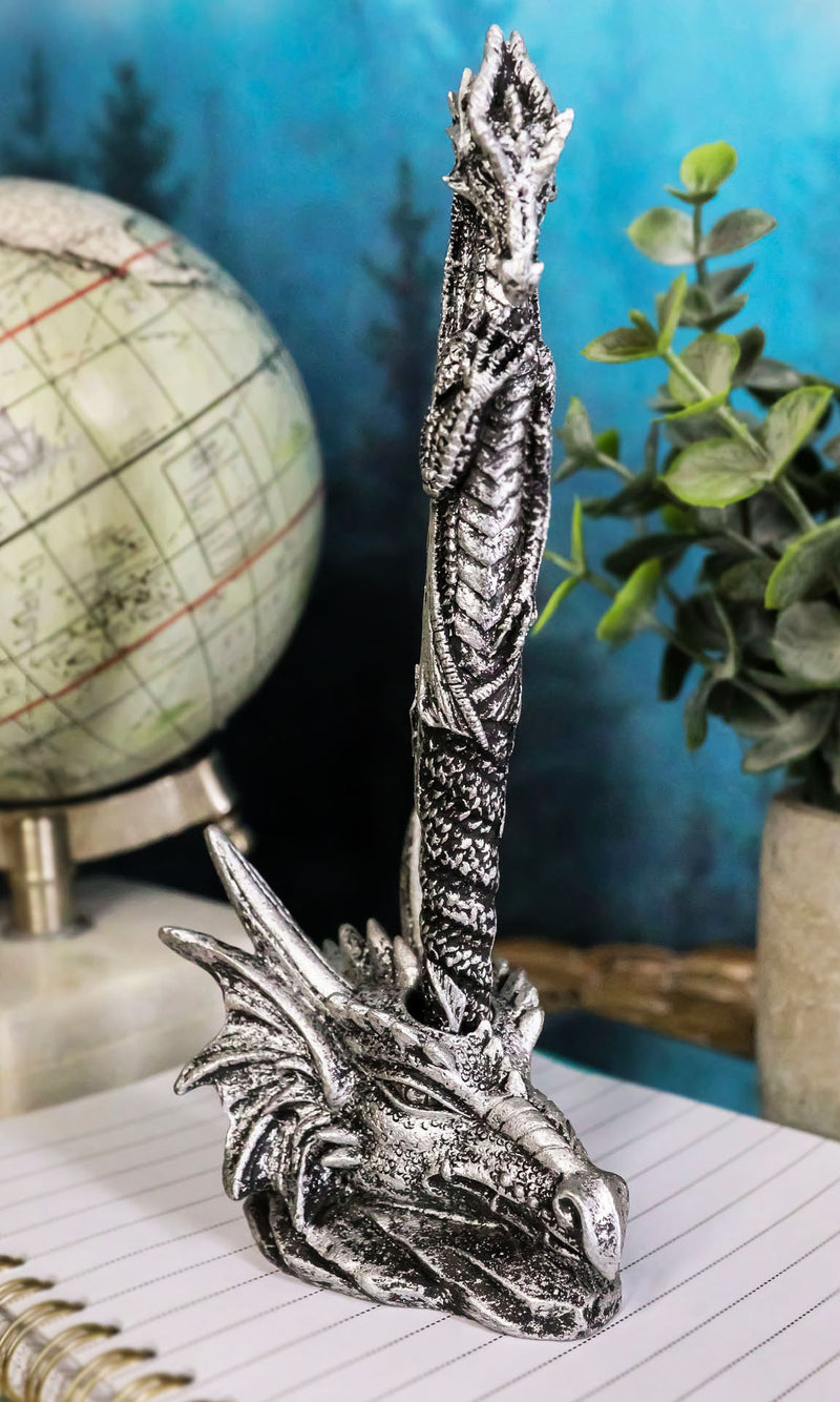 Ink Of Fire Spirit Dragon Pen With Dragon Head Base Holder Figurine Office Desk