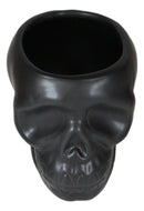 Pack Of 2 Black Ceramic Day Of The Dead Ghastly Skull Planter Bowl Pot Figurine