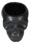 Pack Of 2 Black Ceramic Day Of The Dead Ghastly Skull Planter Bowl Pot Figurine