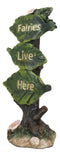 Fairy Garden Miniature Fairies Live Here Flowering Tree Leaves Sign Sculpture
