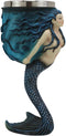 Ebros Sirens Of The Sea Blue Mermaid Octopus With Tail Fin Stem Wine Goblet