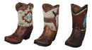 Rustic Western Patriotic Texas State Flag Cowboy Boot Money Coin Piggy Bank