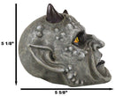 Horned Demon Skull Figurine 6.75"L Hell Spawn Skeleton Inferno Sculpture