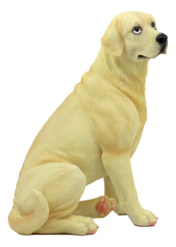 Sitting Adorable Yellow Labrador Retriever Statue 8.5"H Golden Retriever Dog