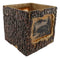 Rustic Pine Forest Black Bear Faux Carved Wood Bark Night Light Lamp Sculpture