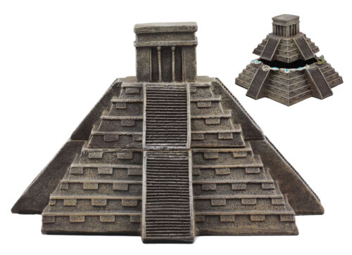 Mesoamerican Aztec Pyramid Of The Sun And Moon Decorative Jewelry Box Figurine