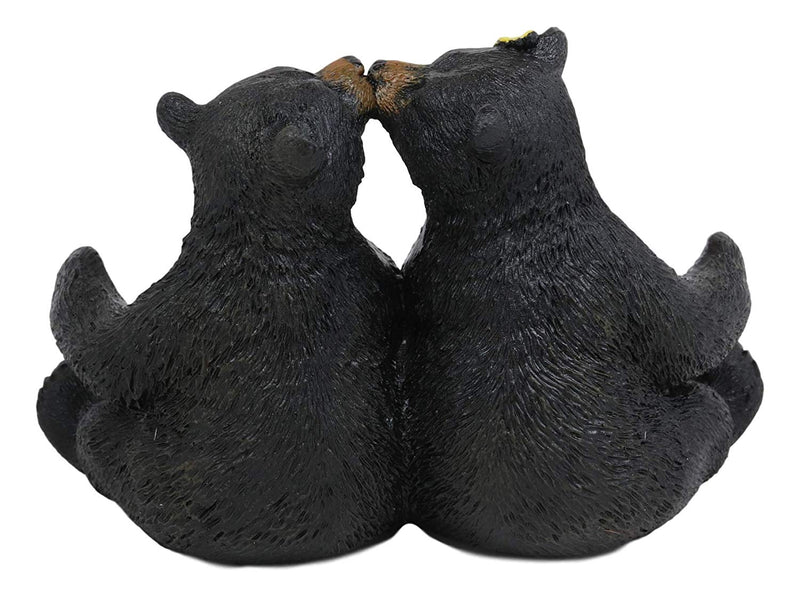 Ebros Whimsical Valentines Black Bear Couple Kissing Figurine Holder With Glass Salt And Pepper Shakers Romantic Bears Rustic Home And Kitchen Dining Decorative Statue Cabin Lodge Mountainside Decor