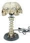 Ebros Evil Resurrection Ossuary Skulls Shade W/ Skeleton Bone Spine Column Table Lamp