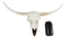 Rustic Western Texas White Longhorn Steer Cattle Cow Skull Wall Decor Plaque 20"