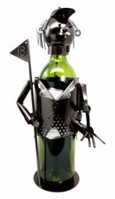 Professional Golfer With Ball Pipe & Flag Metal Wine Bottle Holder Caddy Decor