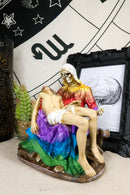 Ebros Santa Muerte Piadosa In Rainbow Robe Statue La Pieta Of The Most Holy Death