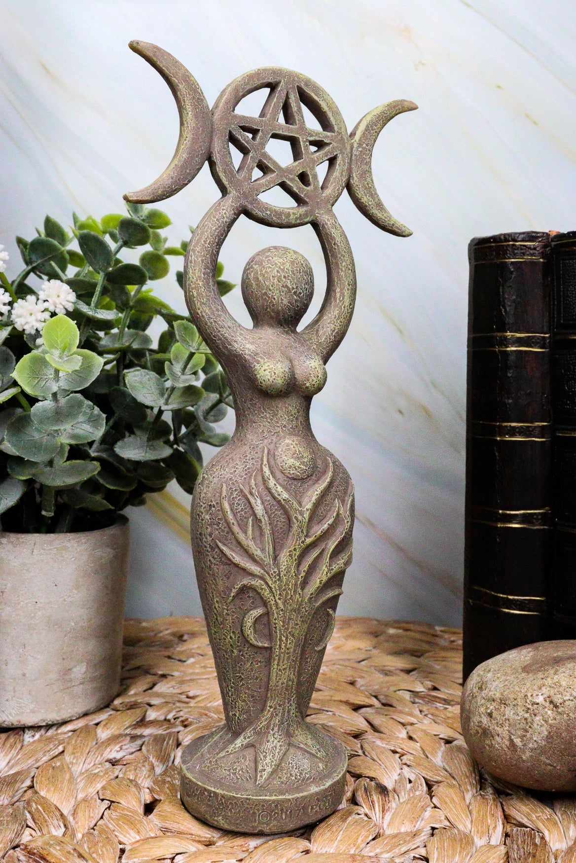 Ebros The Spiral Goddess Feminine Power Spiritual Triple Goddess Figurine 8 inch - Ebros Gift
