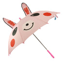 Ebros Gift Children Kids Animated Colorful Pop Up Umbrella 33" Diameter Animal Themed Umbrellas with 3D Ears Or Eyes Fun Child Friendly Playing in The Rain (Pink Rabbit)