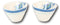 Nautical Blue And White Seahorse Cereal Small Rice Soup Ceramic Bowls Pack Of 2