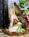 Ebros Autumn 5.25 Inch Fairyland Autumn Winged Fairy in Leaf Statue Figurine