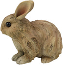 Ebros Crouching Bunny Rabbit Resin Statue 5.5"H Faux Driftwood Finish Figurine