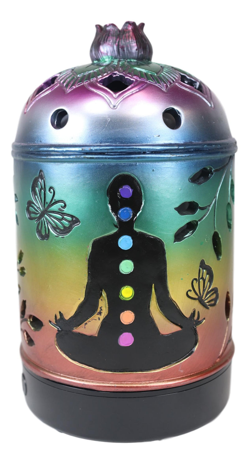 Ebros Rainbow 7 Chakra Colors Lotus Mandala Wheel Essential Oil Diffuser Aromatherapy