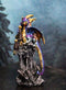 Iridescent Blue Wyrmling Dragon On Rocky Mountain Treasure Castle Top Figurine