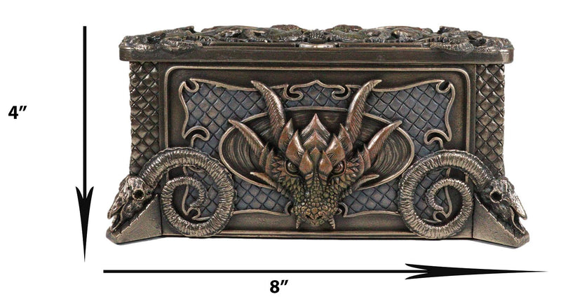 Fantasy Guardian Dragons Baphomet Horned Goat And Skulls Decorative Jewelry Box