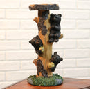 Rustic Climbing Bear Cubs With Bee Hives Pillar Candle Holder Stand Set Of 2