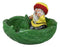 Gypsy Rasta Gnome Smoking Rolled Stash Sitting On Green Leaf Cigarette Ashtray