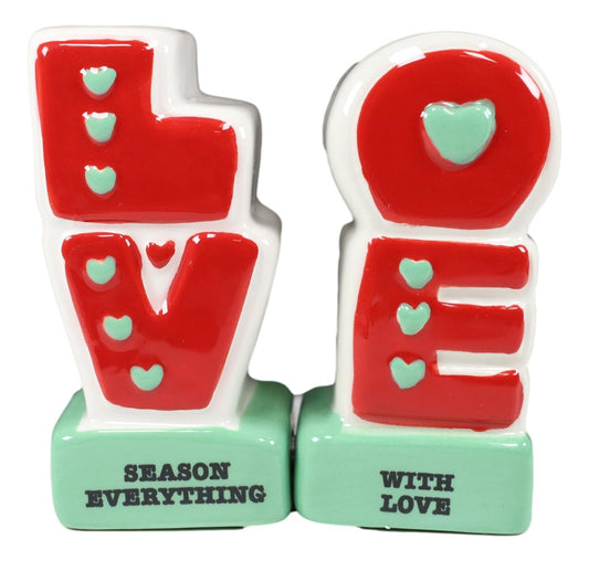 Ebros Season Everything With LOVE Word Cutout Art Magnetic Salt And Pepper Shakers Set