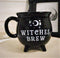 Ebros Wicca Sacred Crescent Moon Witches Brew Black Cauldron Coffee Tea Mug Cup 14oz