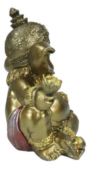 Vastu Hindu Elephant God Baby Ganesha Ganapati Holding Lotus Flower Figurine