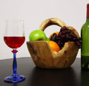 Italian Set of 6 Beveled Champagne Wine Glasses With Infused Colorful Stems
