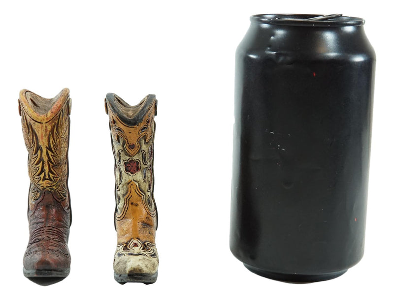 Pack Of 4 Western Ceiling Fan Tooled Leather Cowboy Boots Pull Knob Handles 3"