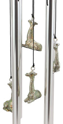 Safari Madagascar Two Giraffe Couples In Love Figurine Crown Garden Wind Chime