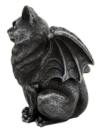 Ebros Gift Stoic Guardian Feline Cat Gargoyle Gothic Candleholder Figurine 5.5"H