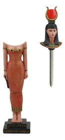 Egyptian Goddess Hathor Statue Letter Opener 11"Tall Patroness Of Motherhood Joy