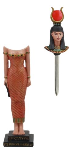 Egyptian Goddess Hathor Statue Letter Opener 11"Tall Patroness Of Motherhood Joy