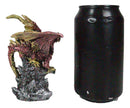 Fire Ember Dragon Guarding Weathered Tree of Life With Red Crystal Gem Figurine