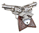 Rustic Western Cowboy Crossed Revolver Gun Pistols Wall Beer Bottle Cap Opener