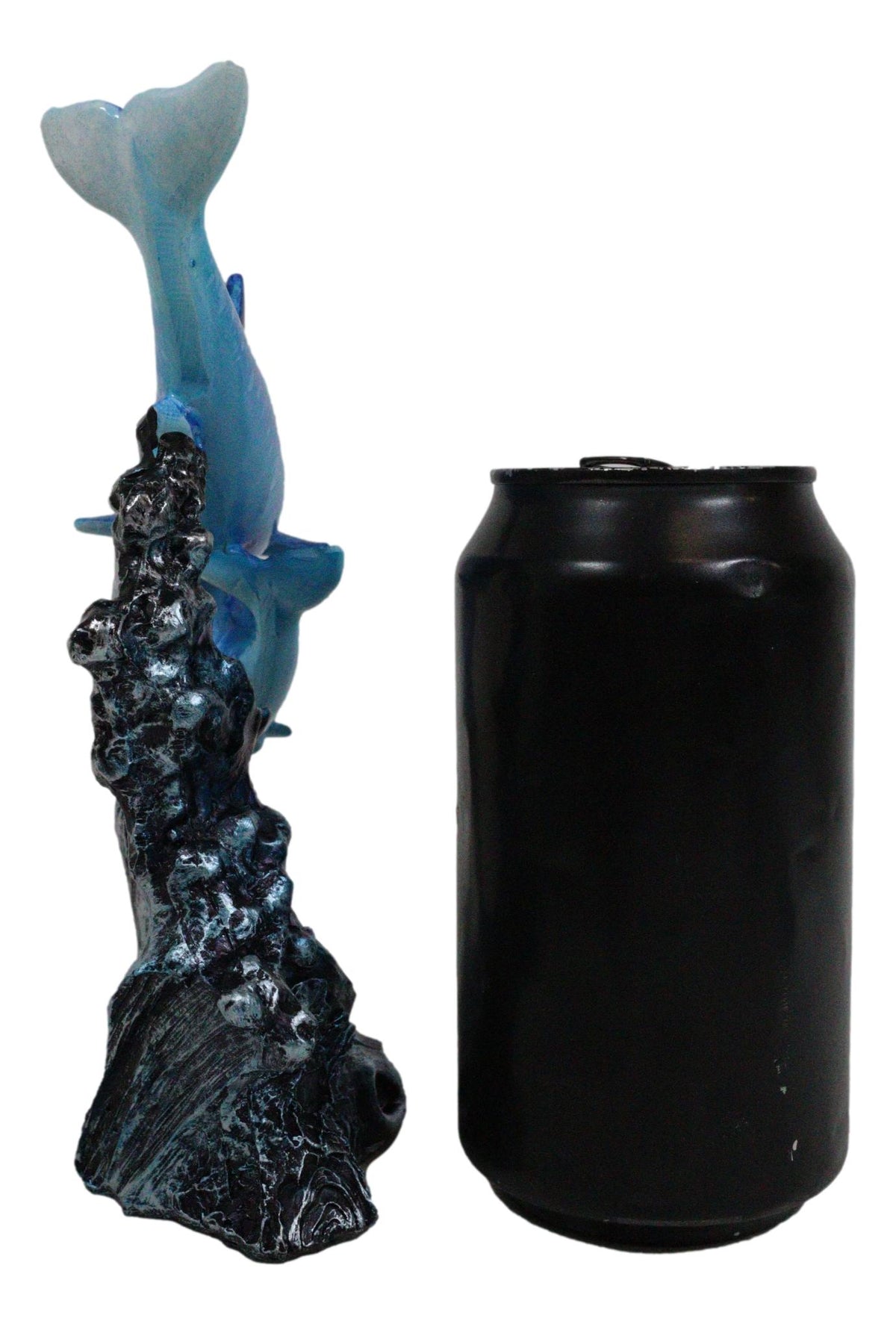 Marine Sea Ocean 2 Blue Dolphins Swimming Around Underwater Coral Reef Figurine - Ebros Gift