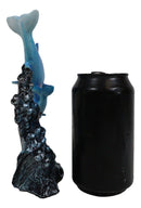 Marine Sea Ocean 2 Blue Dolphins Swimming Around Underwater Coral Reef Figurine