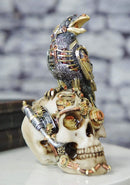 Ebros Colorful Steampunk Cyborg Raven On Submariner Clockwork Gears Skull Statue