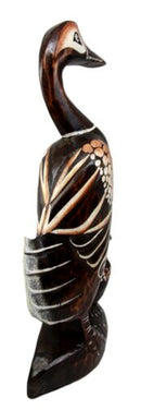 Balinese Wood Handicrafts Waterfront Mother Duck & Duckling Figurine 16.5"Long
