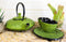 Japanese Evergreen Bamboo Matcha Green Heavy Cast Iron Tea Pot With Trivet and 2 Cups