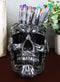 Ebros Gift Tribal Tattoo Floral Skull Pen Holder Figurine 5.75"L Office Decor